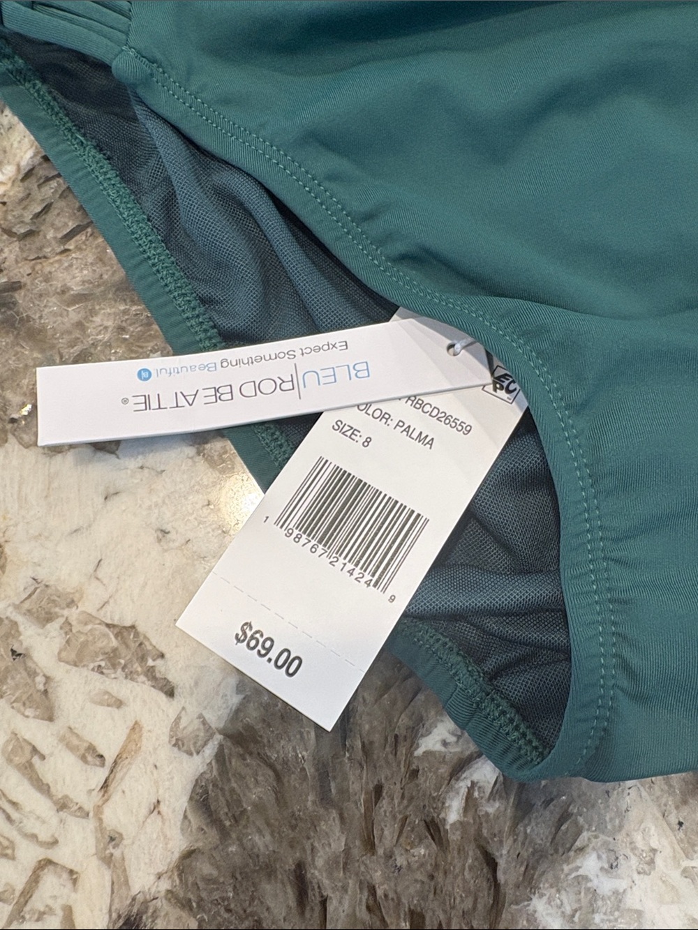 Bleu Rod Beattie Deep Teal Macramé Detail Bikini - Picture 2 of 6